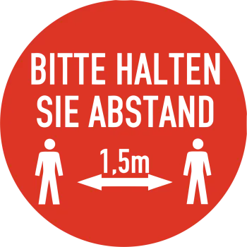 Bitte Abstand halten als Aufkleber